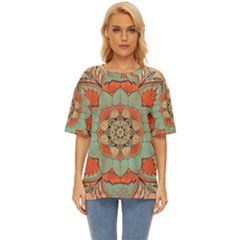 Mandala Floral Decorative Flower Oversized Basic T-shirt