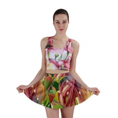 Monstera Colorful Leaves Foliage Mini Skirt by Maspions