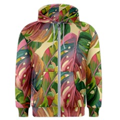 Monstera Colorful Leaves Foliage Men s Zipper Hoodie