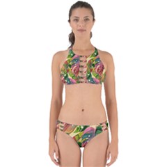 Monstera Colorful Leaves Foliage Perfectly Cut Out Bikini Set