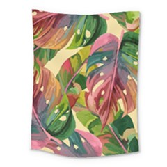 Monstera Colorful Leaves Foliage Medium Tapestry