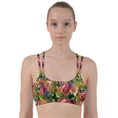 Monstera Colorful Leaves Foliage Line Them Up Sports Bra