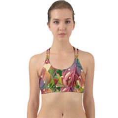 Monstera Colorful Leaves Foliage Back Web Sports Bra