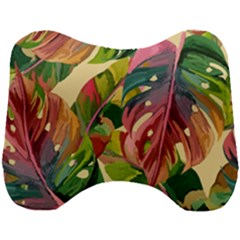 Monstera Colorful Leaves Foliage Head Support Cushion