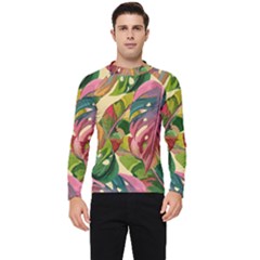 Monstera Colorful Leaves Foliage Men s Long Sleeve Rash Guard