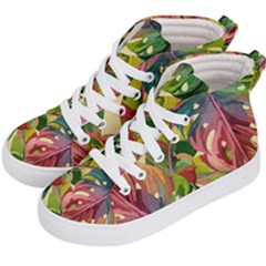 Monstera Colorful Leaves Foliage Kids  Hi-top Skate Sneakers