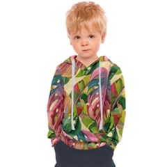 Monstera Colorful Leaves Foliage Kids  Overhead Hoodie