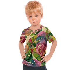 Monstera Colorful Leaves Foliage Kids  Sports T-shirt