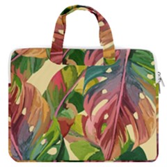 Monstera Colorful Leaves Foliage Macbook Pro 13  Double Pocket Laptop Bag