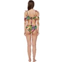 Monstera Colorful Leaves Foliage Ruffle Edge Tie Up Bikini Set	 View4