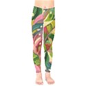 Monstera Colorful Leaves Foliage Kids  Classic Winter Leggings View1