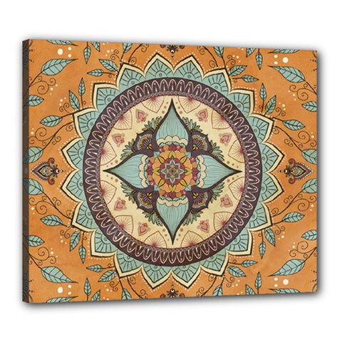 Mandala Floral Decorative Flower Canvas 24  X 20  (stretched)