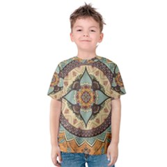 Mandala Floral Decorative Flower Kids  Cotton T-shirt