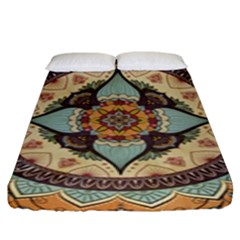 Mandala Floral Decorative Flower Fitted Sheet (king Size)