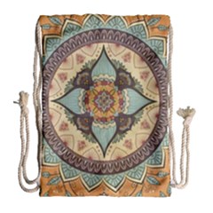 Mandala Floral Decorative Flower Drawstring Bag (large)