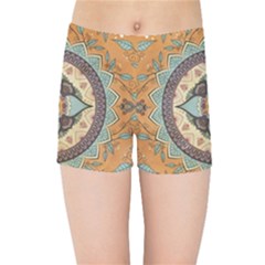 Mandala Floral Decorative Flower Kids  Sports Shorts