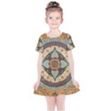 Mandala Floral Decorative Flower Kids  Simple Cotton Dress View1