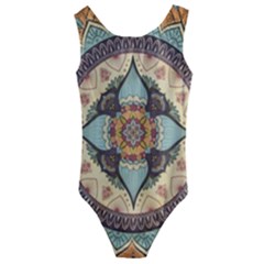 Mandala Floral Decorative Flower Kids  Cut-out Back One Piece Swimsuit by Maspions