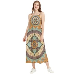 Mandala Floral Decorative Flower Boho Sleeveless Summer Dress