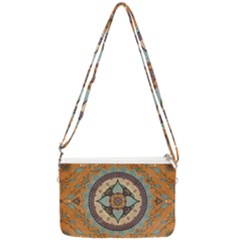 Mandala Floral Decorative Flower Double Gusset Crossbody Bag