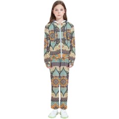 Mandala Floral Decorative Flower Kids  Tracksuit by Maspions