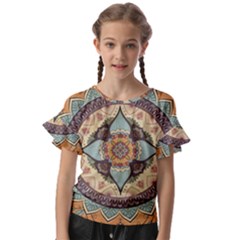 Mandala Floral Decorative Flower Kids  Cut Out Flutter Sleeves by Maspions