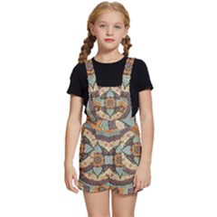 Mandala Floral Decorative Flower Kids  Short Overalls