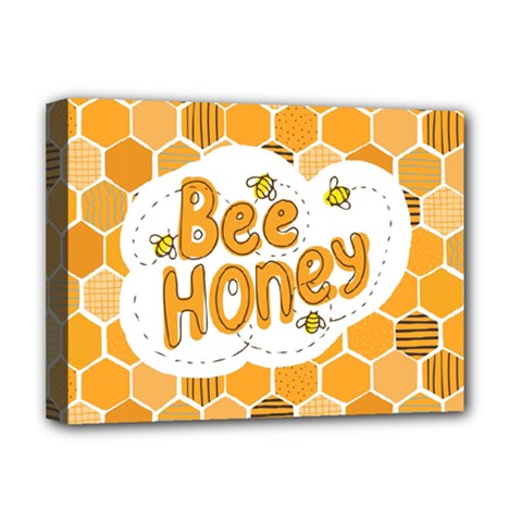 Bee Honey Honeycomb Hexagon Deluxe Canvas 16  X 12  (stretched) 