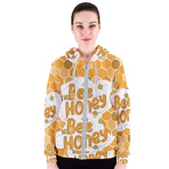 Bee Honey Honeycomb Hexagon Women s Zipper Hoodie by Maspions