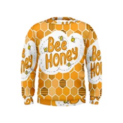 Bee Honey Honeycomb Hexagon Kids  Sweatshirt