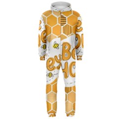 Bee Honey Honeycomb Hexagon Hooded Jumpsuit (men)