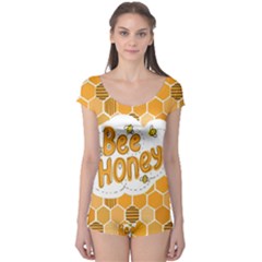 Bee Honey Honeycomb Hexagon Boyleg Leotard 