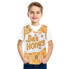 Bee Honey Honeycomb Hexagon Kids  Basketball Tank Top