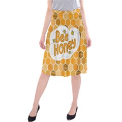 Bee Honey Honeycomb Hexagon Midi Beach Skirt