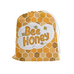 Bee Honey Honeycomb Hexagon Drawstring Pouch (xl)