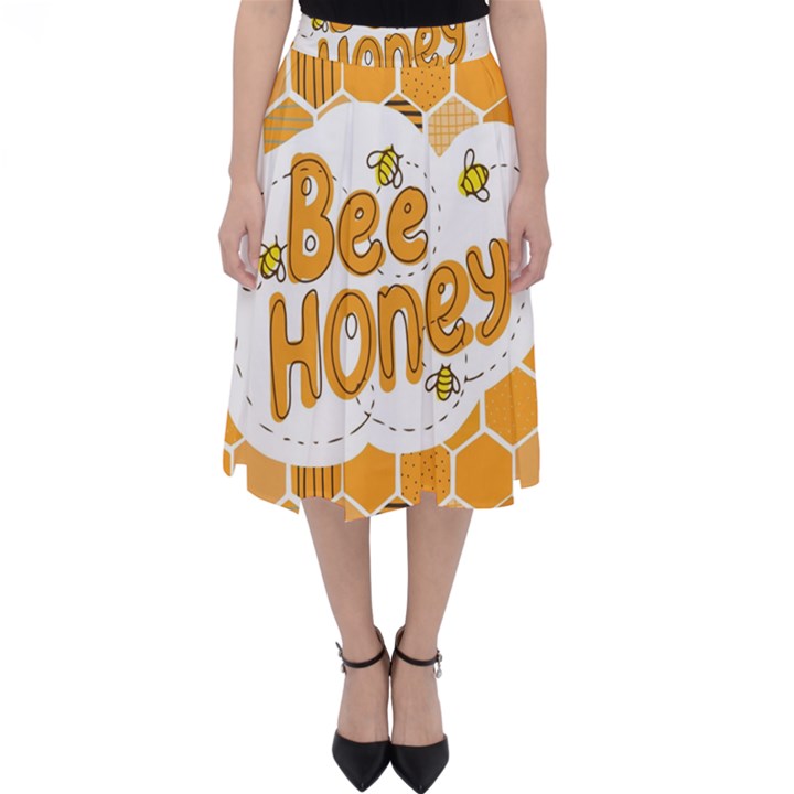 Bee Honey Honeycomb Hexagon Classic Midi Skirt