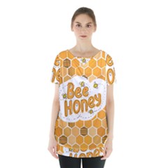 Bee Honey Honeycomb Hexagon Skirt Hem Sports Top