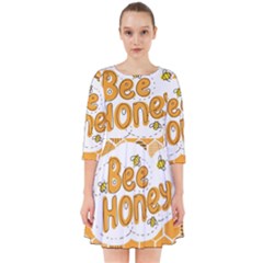 Bee Honey Honeycomb Hexagon Smock Dress