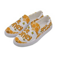 Bee Honey Honeycomb Hexagon Women s Canvas Slip Ons by Maspions