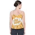 Bee Honey Honeycomb Hexagon Velvet Spaghetti Strap Top View2