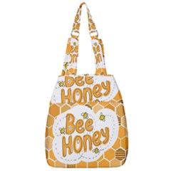 Bee Honey Honeycomb Hexagon Center Zip Backpack