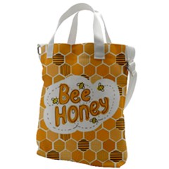 Bee Honey Honeycomb Hexagon Canvas Messenger Bag