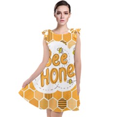 Bee Honey Honeycomb Hexagon Tie Up Tunic Dress by Maspions