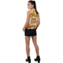 Bee Honey Honeycomb Hexagon Sleeveless Chiffon Button Shirt View2