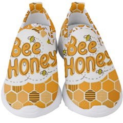 Bee Honey Honeycomb Hexagon Kids  Slip On Sneakers by Maspions