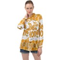 Bee Honey Honeycomb Hexagon Long Sleeve Satin Shirt View1