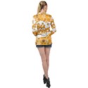 Bee Honey Honeycomb Hexagon Long Sleeve Satin Shirt View2