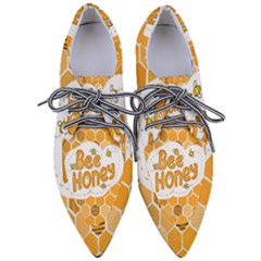 Bee Honey Honeycomb Hexagon Pointed Oxford Shoes by Maspions