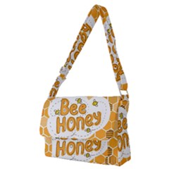 Bee Honey Honeycomb Hexagon Full Print Messenger Bag (m) by Maspions