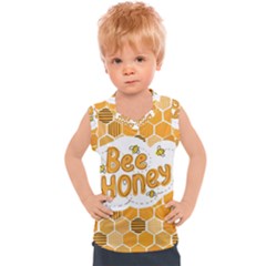 Bee Honey Honeycomb Hexagon Kids  Sport Tank Top